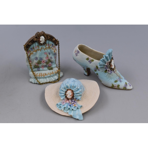 298 - 'Victorian' Collection Hat, Bag and Shoe - Set Four (a/f)