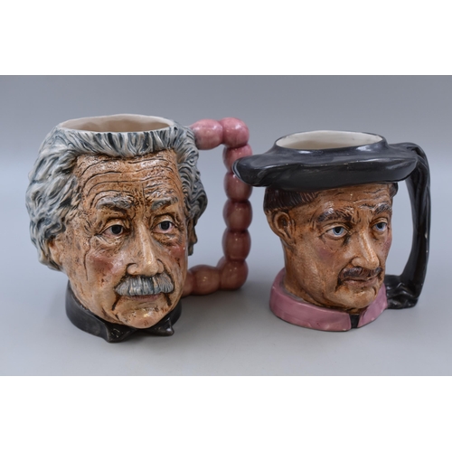 399 - Two Unmarked Character Jugs (a/f)