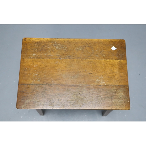 600 - A Vintage Solid Wooden Child's Desk, Approx 12.5