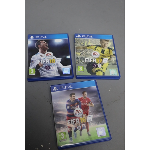 636 - Selection of Playstation 3 & 4 games, PS4 games Fifa 16,17,18, PS3 games Tiger woods PGA tour 10... 