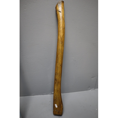 718 - Vintage Long Reach Slotted Screwdriver with Wooden Pick Axe Handle and Metre Stick