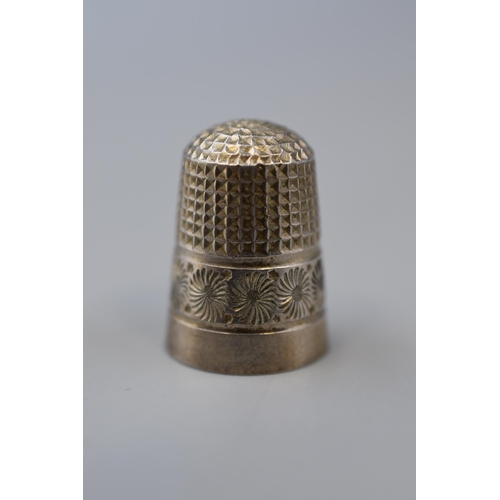 11 - Fine Charles Horner antique sterling silver thimble size 7