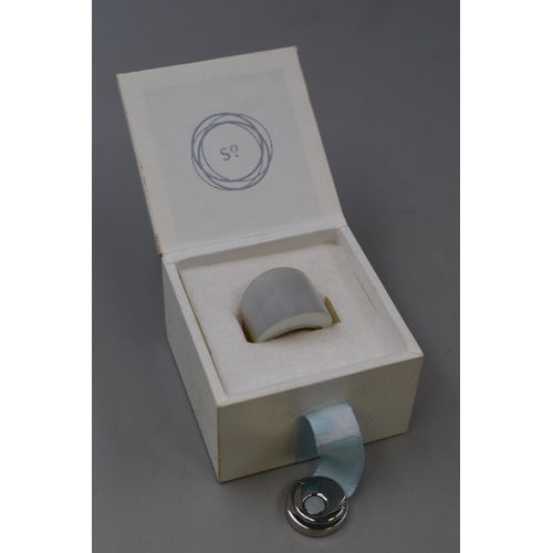 25 - SO Jewellery Silver 925 Moonstone Ring Complete with Presentation Box