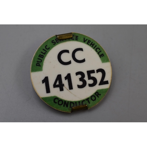 202 - Vintage Public Service Vehicle Bus Conductors Badge