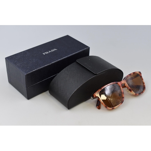 207 - Prada tortoiseshell polarized sunglasses completed in case and box