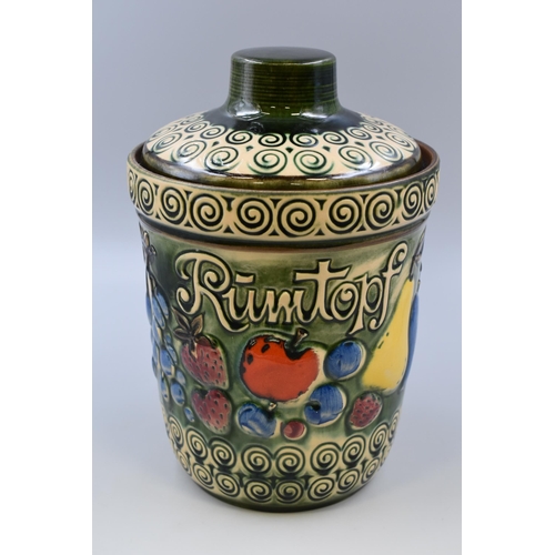 194 - A Vintage West German Lidded Rumtopf Jar (823-32), Approx 13