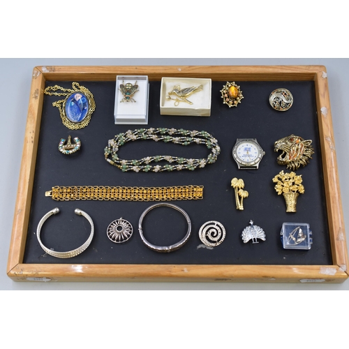 56 - Selection of Brooches, Bracelets, Necklace, and Watch Head