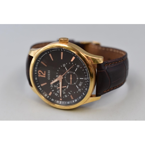 58 - A Gents Guess Vessel (W95086G1) Chronograph Style Quartz Watch, In Working Order. Scratches To Back