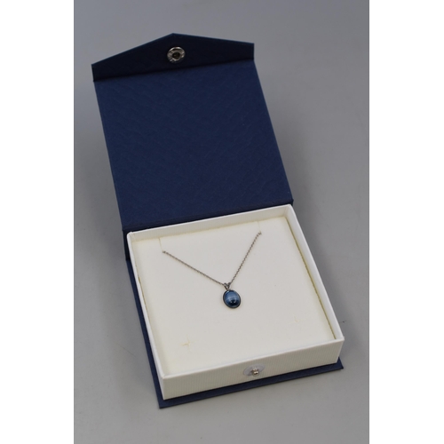 222 - Silver 925, Blue Pendant Necklace Complete with Presentation Box