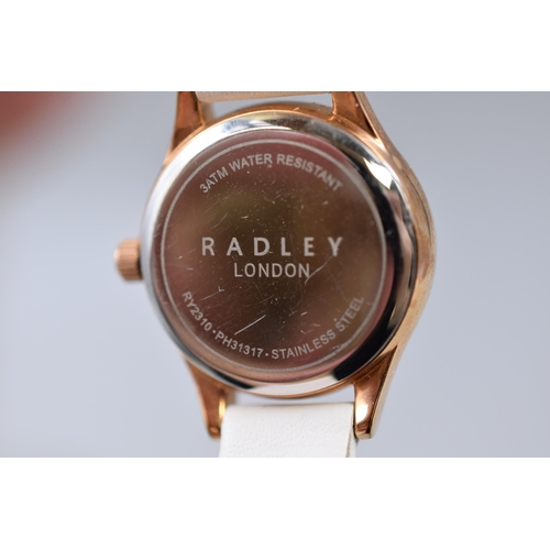 68 - A Ladies Radley White and Gold Tone Quartz Watch, In Working Order