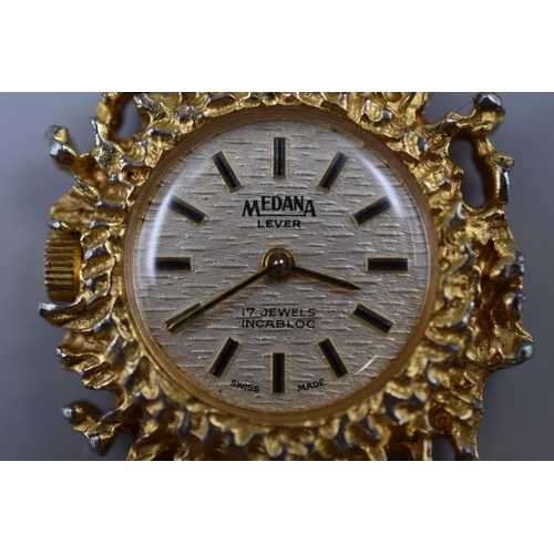 69 - Medana Lever 17 Jewel Incabloc Pendant Watch with Chain