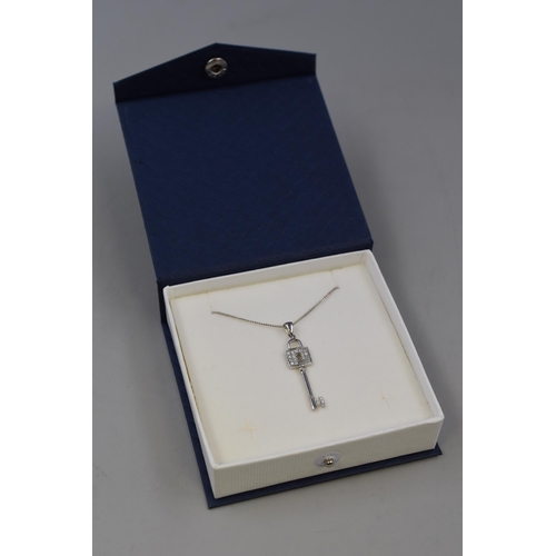 232 - Silver 925, Lock & Key Design Pendant Necklace Complete with Presentation Box