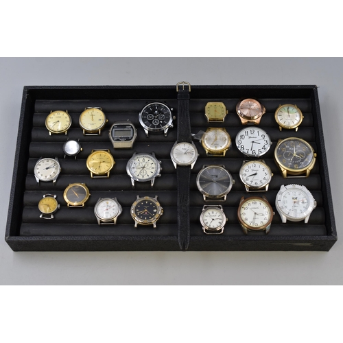 86 - A Selection of Quartz and Mechanical Watches and Watch Heads, For Spares or Repairs. Includes Citron... 