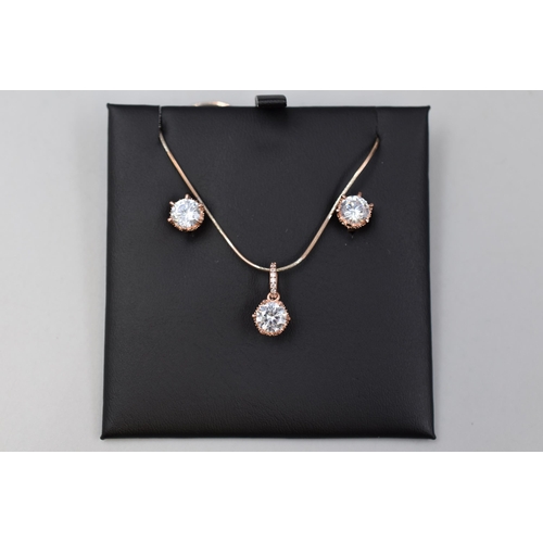 97 - Silver 925, Necklace & Earring Set Complete in Presentation Box