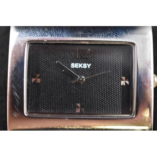 100 - Seksy Quartz Ladies Watch with Gemstone Studded Strap and Presentation Box