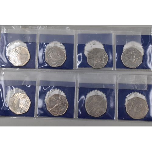 120 - Selection of 8 Collectable Olympics 50p Coins including Boxing, Archery, Team GB, Sailing and More