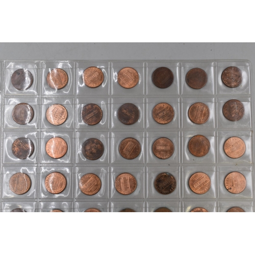 126 - Sheet of 63 USA Lincoln One Cent Coins