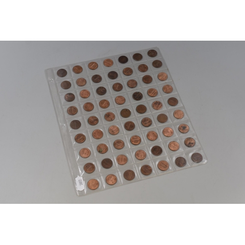 126 - Sheet of 63 USA Lincoln One Cent Coins