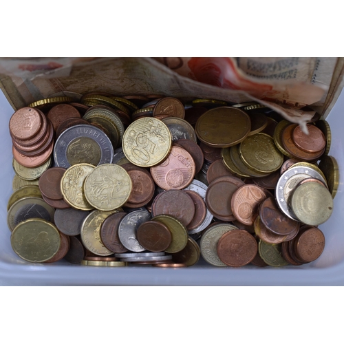 133 - Large Selection of Unsorted Coinage and Banknotes (980 grams)