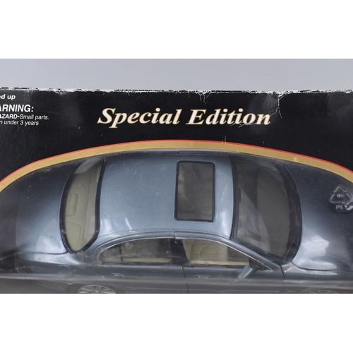 146 - Boxed, Maisto Special Edition Jaguar S-Type ( 1999 ) in Metallic Blue, Scale 1:18, Die-Cast, Model 3... 