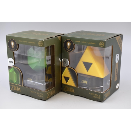 148 - Two Zelda Lights to include Green Rupee Light and Triforce Light