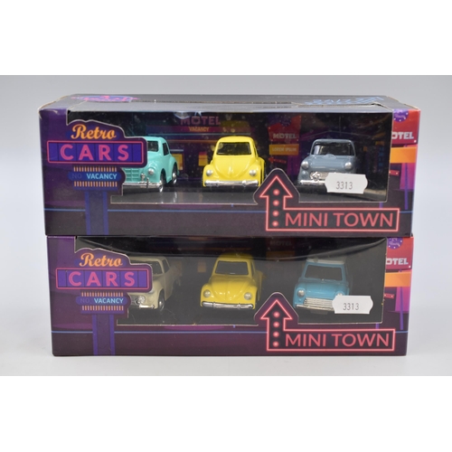 150 - Collection of Boxed Retro Cars, Mini Town, Twelve Cars In Total, As New