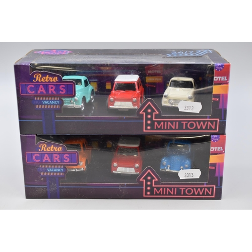 150 - Collection of Boxed Retro Cars, Mini Town, Twelve Cars In Total, As New