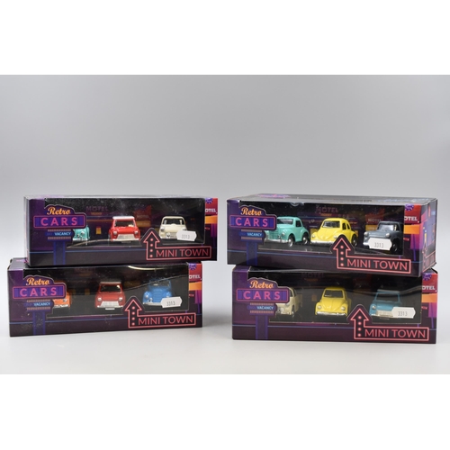 150 - Collection of Boxed Retro Cars, Mini Town, Twelve Cars In Total, As New