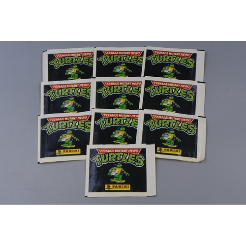 166 - Pack of Ten Sealed Vintage Panini Teenage Mutant Hero Turtles Stickers