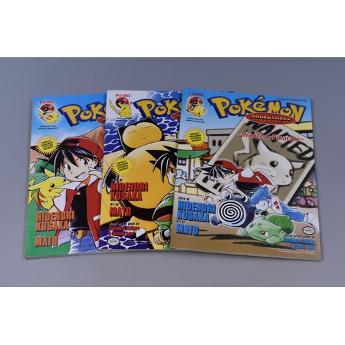 171 - Pokemon Adventures magazines x3 (Starmie Surprise, The Snorlax Stop, Wanted Pikachu