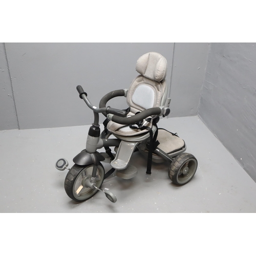 529 - Childrens Q Play push along/pedal multi age trike (steering pole missing)