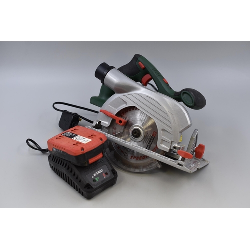 698 - Parkside Speedmaster Cordless Circular Saw with Charger (Powers On When Tested)