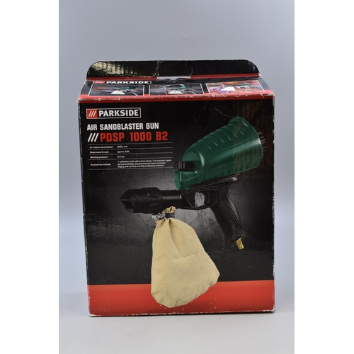 717 - Parkside Air Sandblaster Gun PDSP 1000 B2 with Original Box and Blasting Material