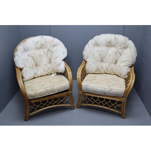 618 - 2 x Conservatory garden chairs with cushions (34