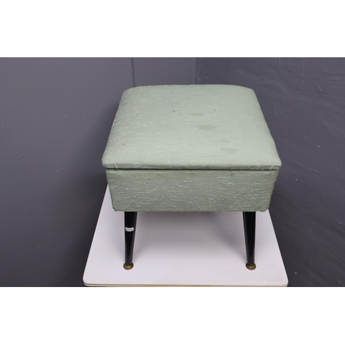 623 - Vintage Stool With Storage Brimming with Sewing Contents