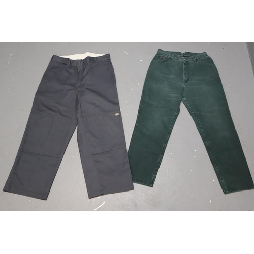 733 - A Selection of Retro Mens Jeans and Trousers To Include Dickies, Raphael Vakencino, Calvin Klein, Ca... 