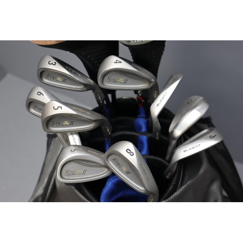 631 - King Cobra II forged irons (seems to be a full set with woods/drivers in a PGA collection carry bag ... 