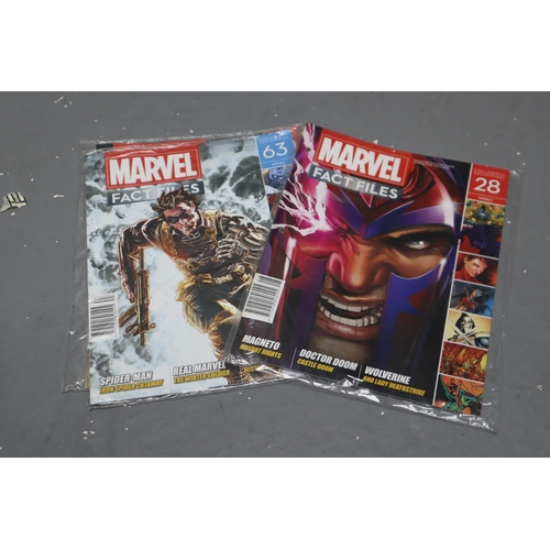 835 - Approx 50 Issues of Eaglemoss Marvel fact Files, With Four Binders