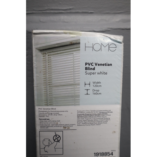 680 - Home PVC Venetian blind in super white 120cm W 160cm D