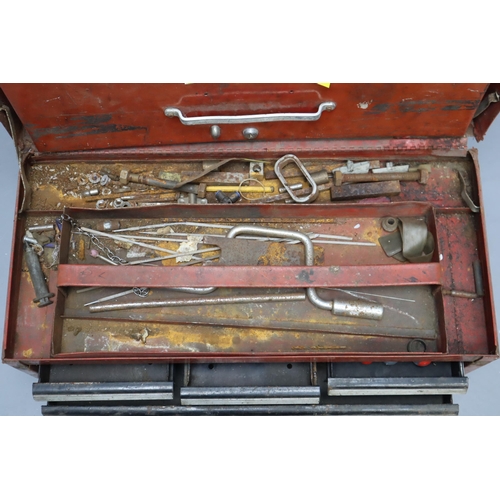 653 - Sykes Pickavant Metal tool chest complete with a Selection of Tools