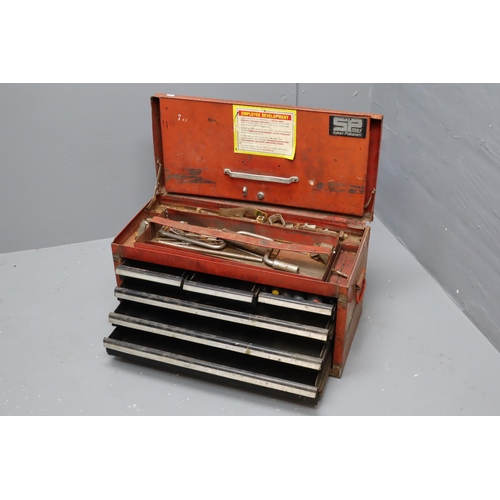 653 - Sykes Pickavant Metal tool chest complete with a Selection of Tools