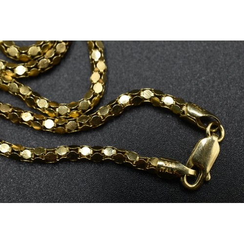 11 - A 925 Silver Gold Tone Necklace Chain, With Presentation Box