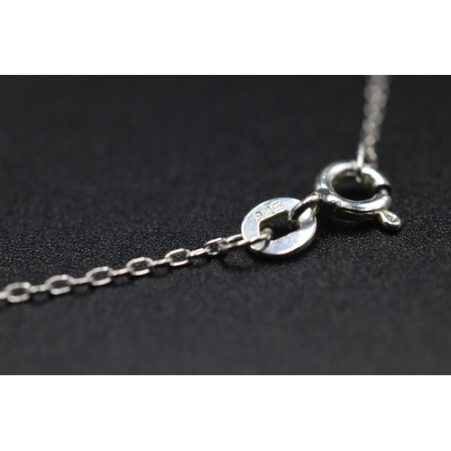 30 - A 925. Silver Cz Stoned Necklace, With Unmarked Silver Clear Stoned Pendant on 925. Silver Chain