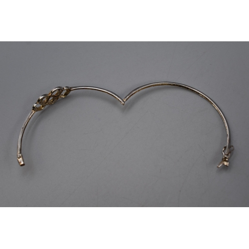 31 - Silver 925 Heart Design Bangle Complete with Presentation Box