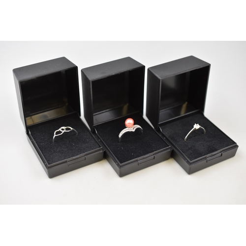 44 - Three Silver 925 Rings Complete with Presentation Boxes