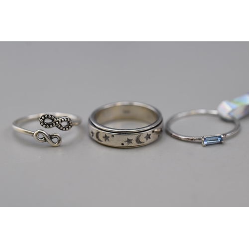 46 - Selection of Three Silver 925 Rings Complete with Presentation Boxes