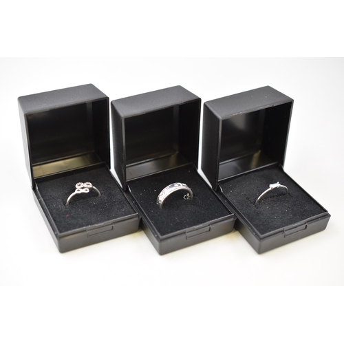 46 - Selection of Three Silver 925 Rings Complete with Presentation Boxes