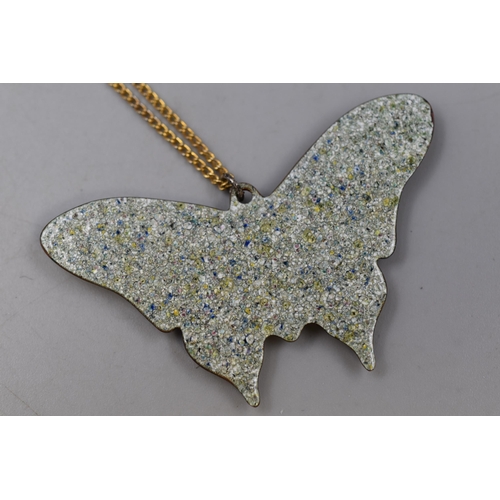 49 - Stunning butterfly necklace pendant on a chain