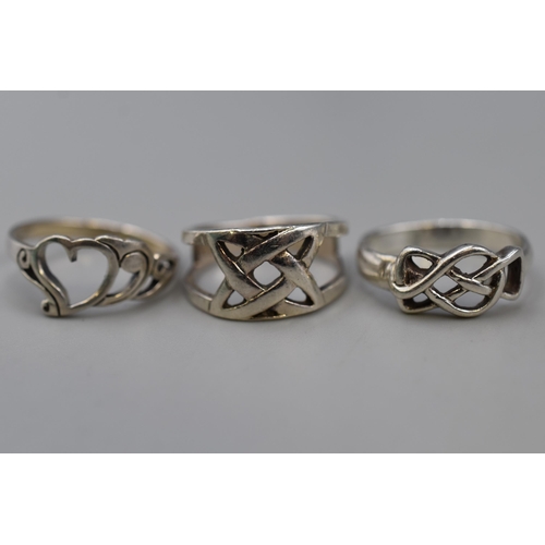 77 - 5 Silver 925 rings (various sizes) to include a baby's ring