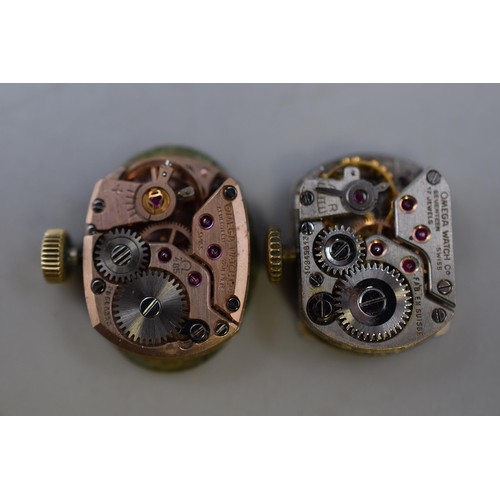 93 - Two Omega Watch Movements. A 1969 Geneve With Original Crown, And A 1944 Omega Watch Movement. Both ... 